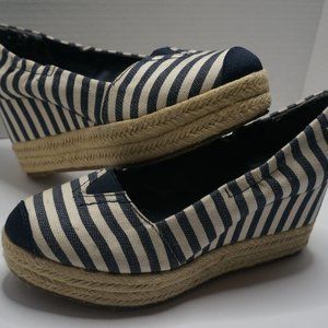 Victor Stripe Espadrille Wedges